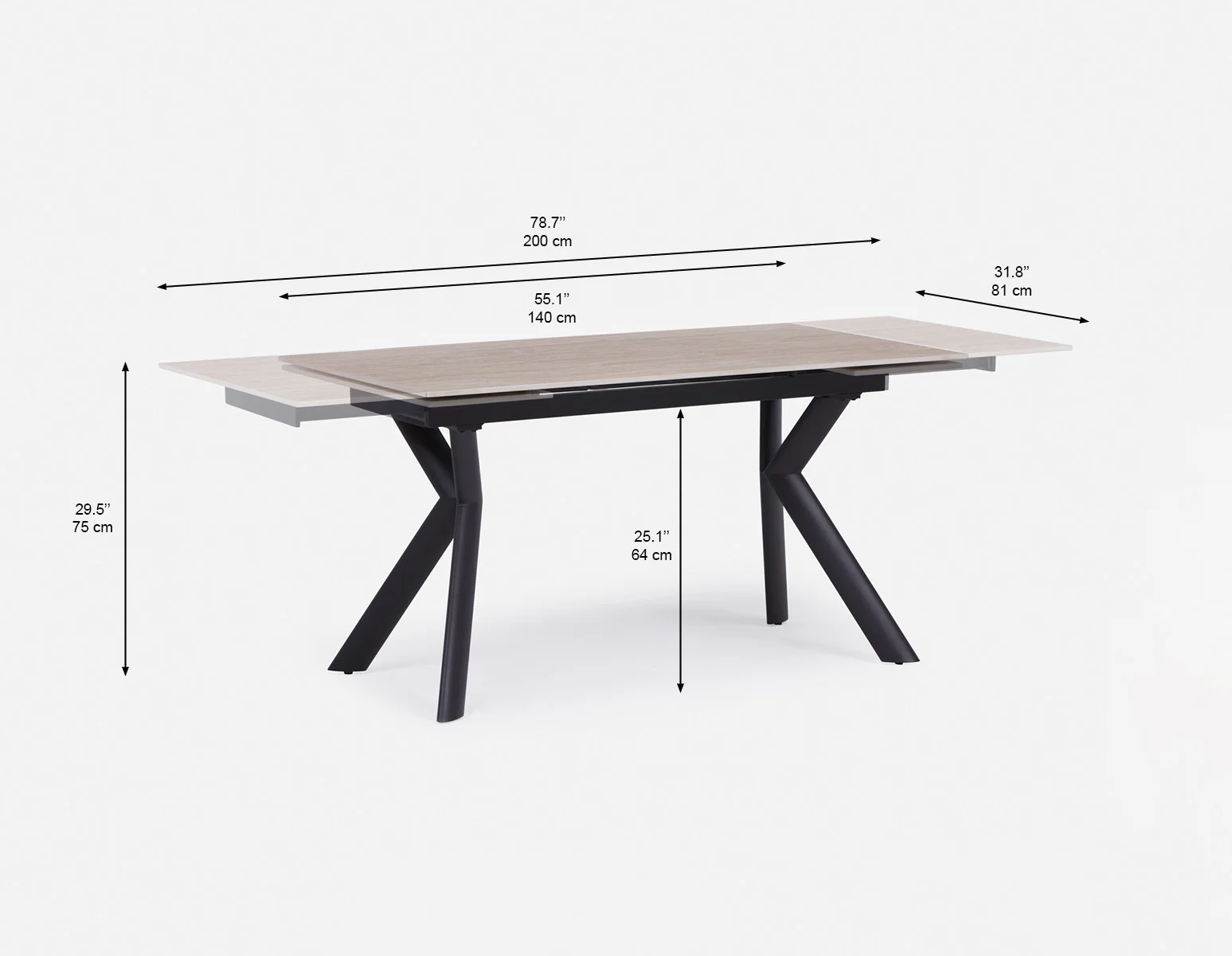 WILLMA — Extendable modern dining table 140cm to 200cm - Image 13