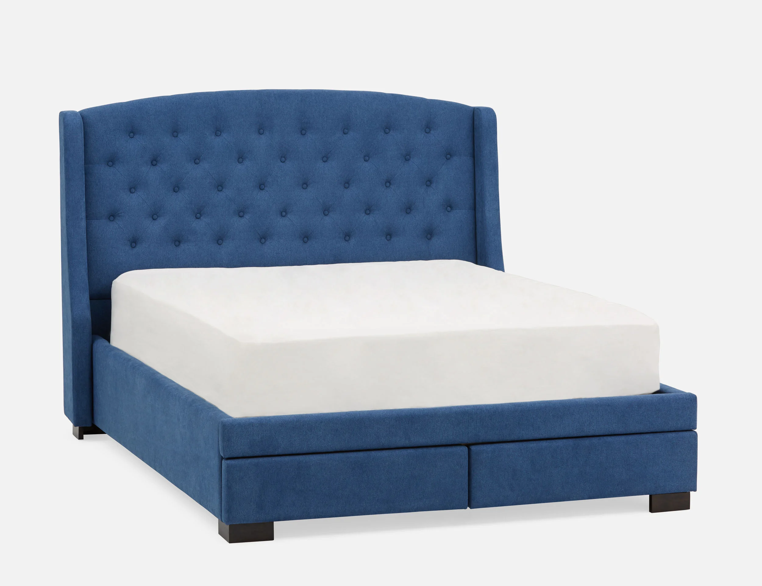 RAVEL — Traditional tufted upholstered wingback queen size bed with storage (81-42-52-60) - Image 10