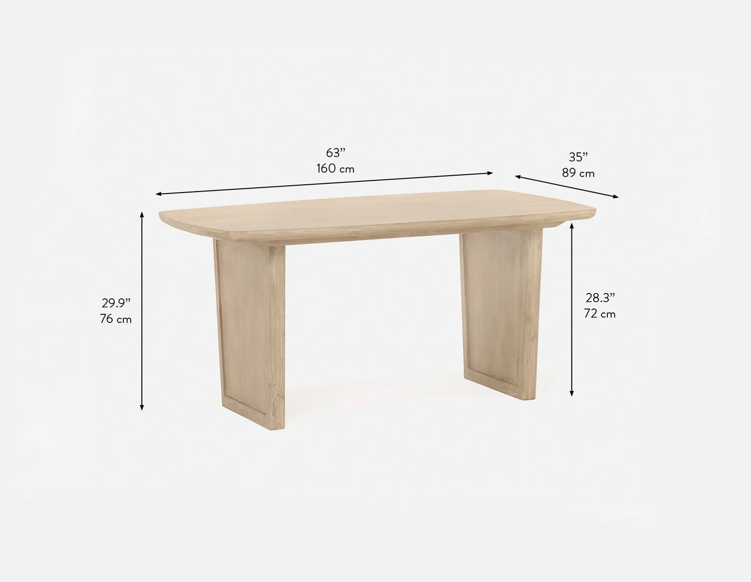 SAHARA — Solid acacia wood dining table 160 cm - Image 9
