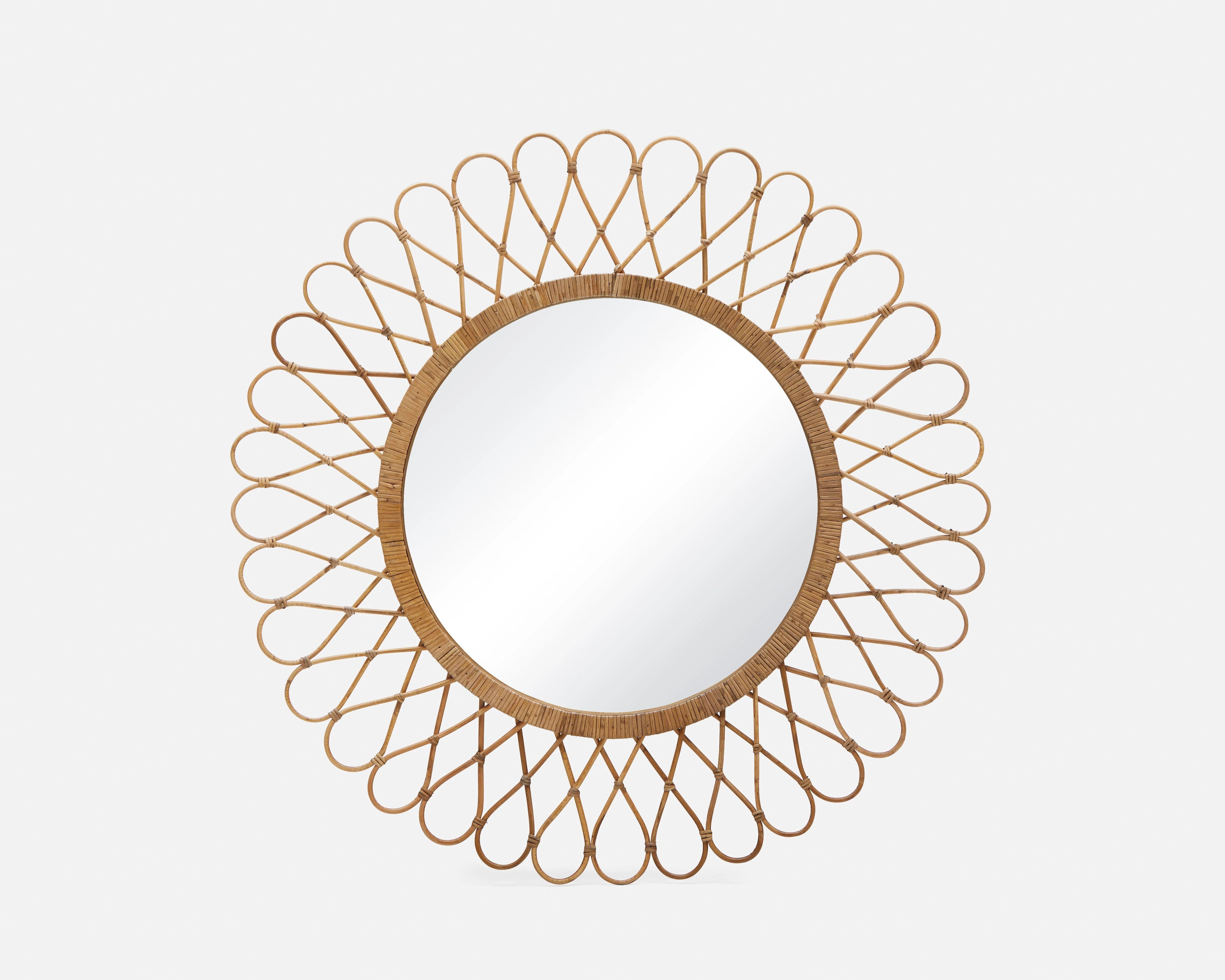 BANNON — Rattan framed mirror 104 cm - Image 7