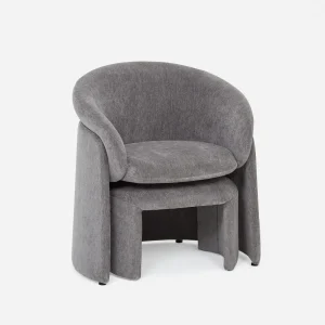 HANCHA — Modern accent chair with ottoman (03-82-64-30)