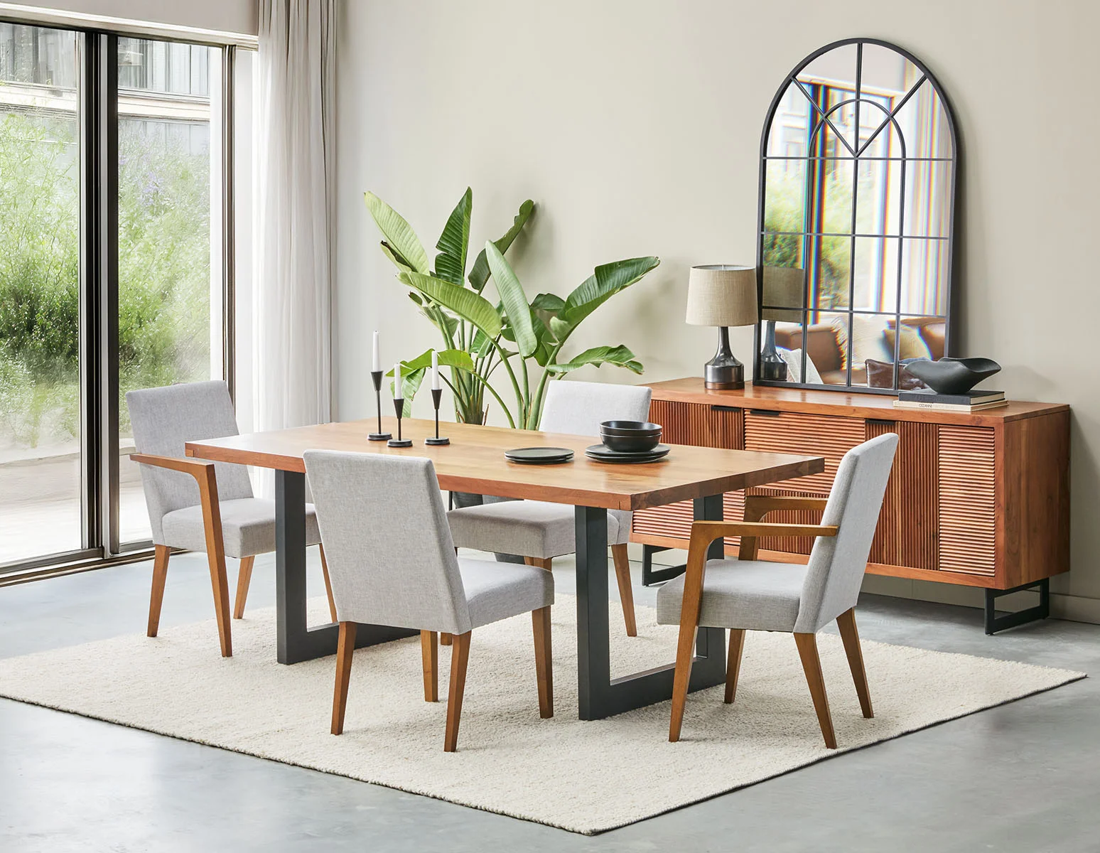 LYON — Acacia wood dining table 200 cm - Image 9