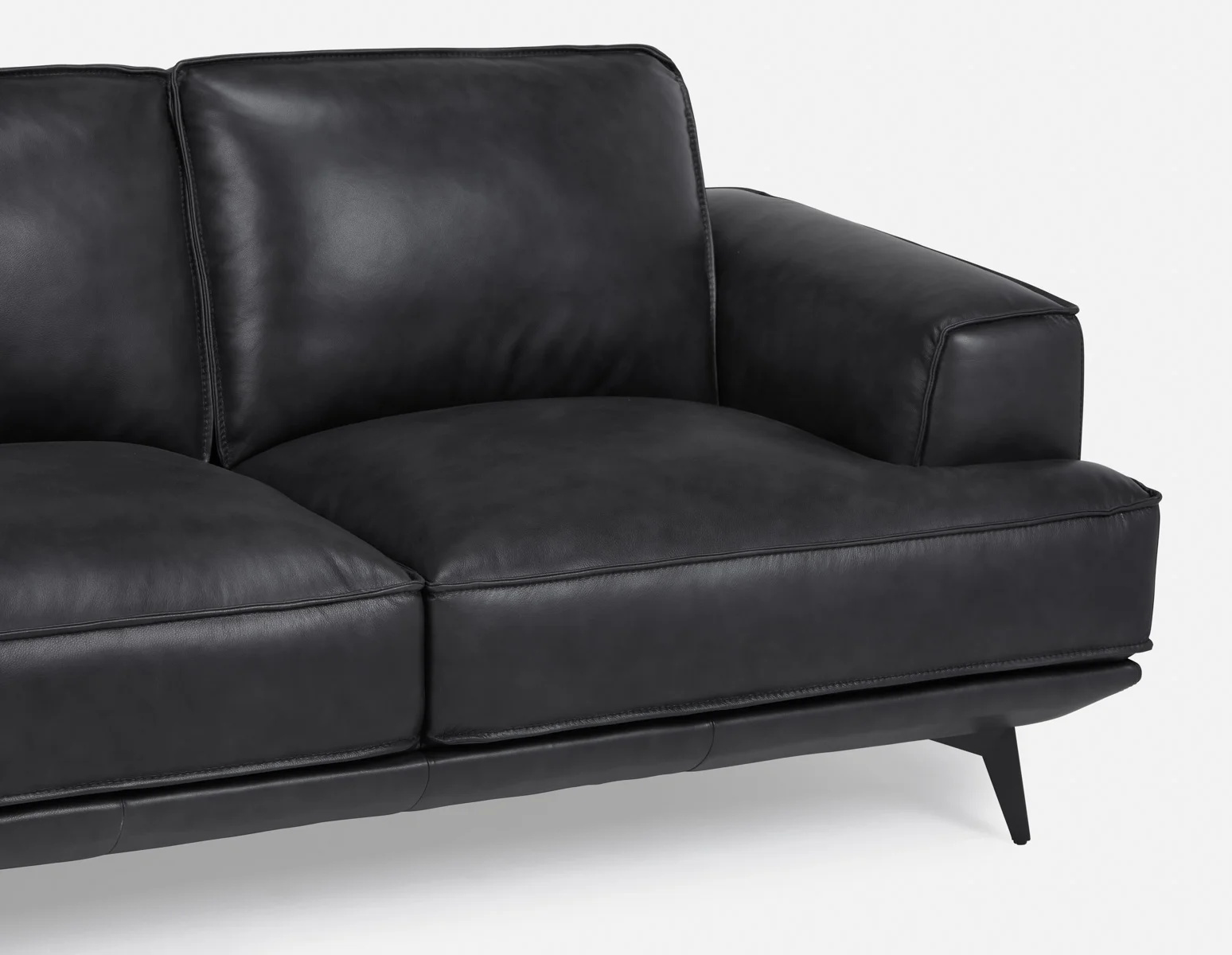 ALPHA — 100% leather mid century loveseat (68-16-19-20) - Image 6
