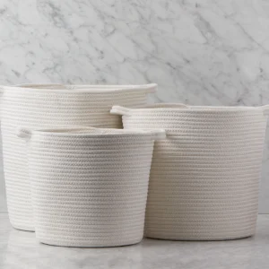 BROOKE — Set of 3 cotton rope baskets