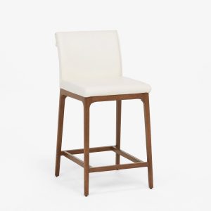 EVA — 100% leather modern counter stool 66cm (64-20-17-10)