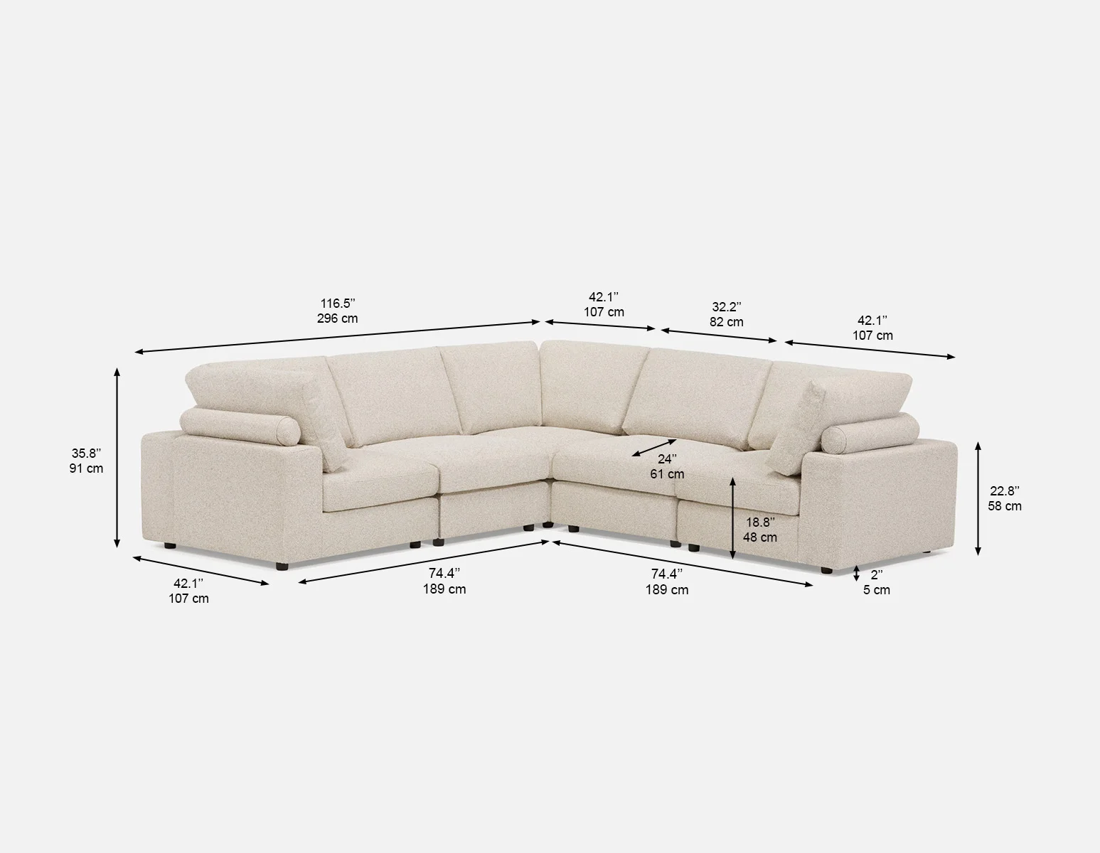 OLISA — 5-pc modular interchangeable sofa (82-28-37-95) - Image 10