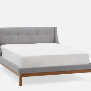MUROL — Mid-century modern tufted upholstered wingback queen size bed (67-18-90-30)