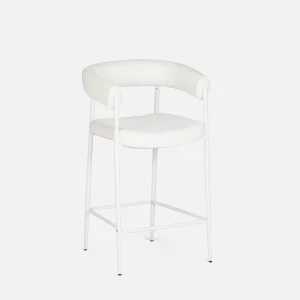 TAURO — Leatherette stool, brushed frame, seat height 66cm