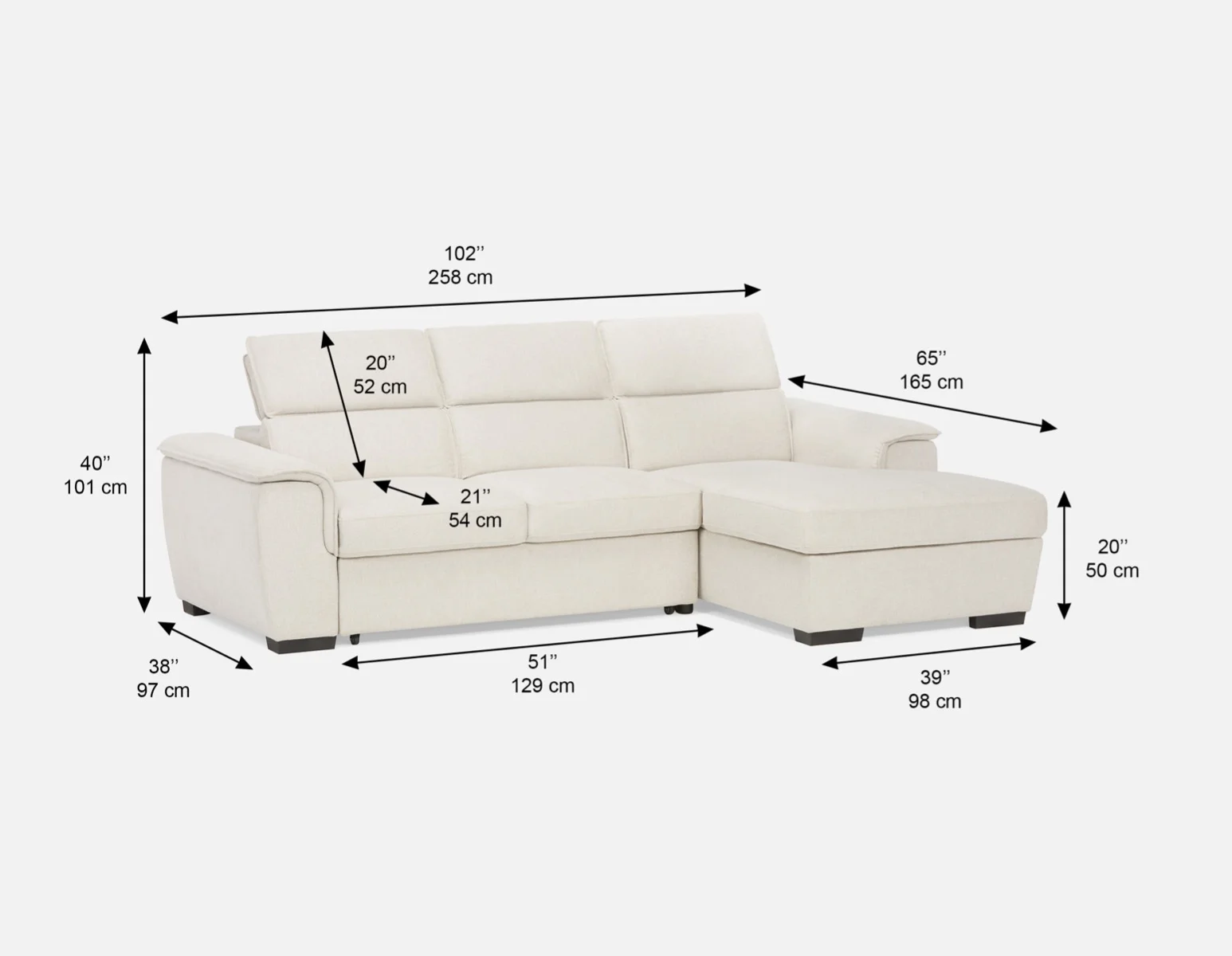 ODETTE — Contemporary right-facing sectional sofa-bed with storage (85-58-17-95) - Image 16