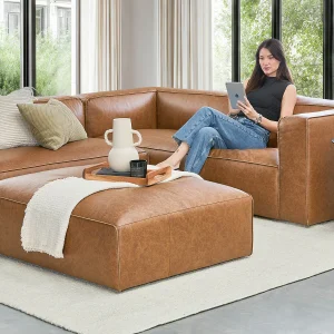 MONTE — 100% leather ottoman (08-82-47-49)