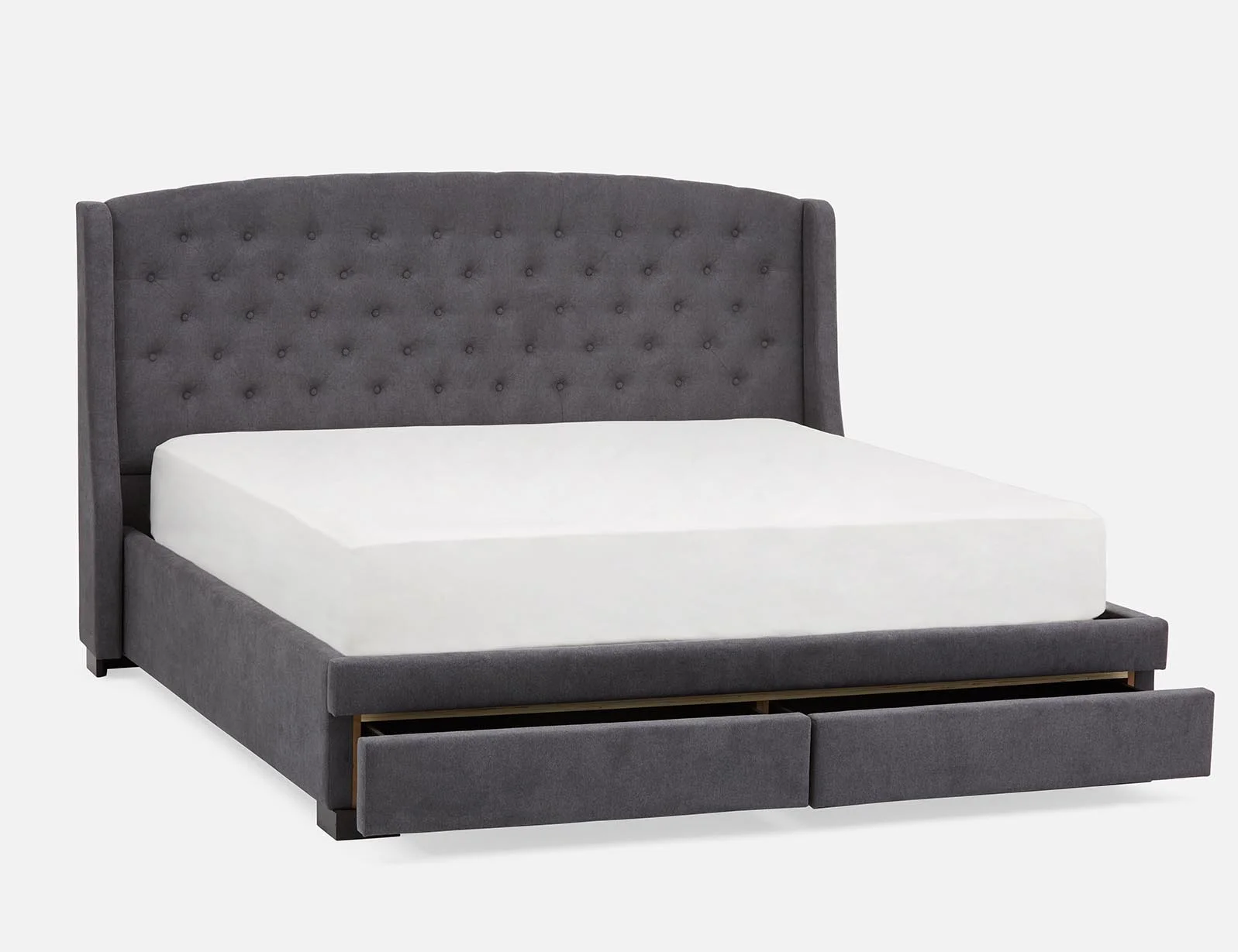 RAVEL — Traditional tufted upholstered wingback king-size bed with storage (27-96-47-33) - Image 6