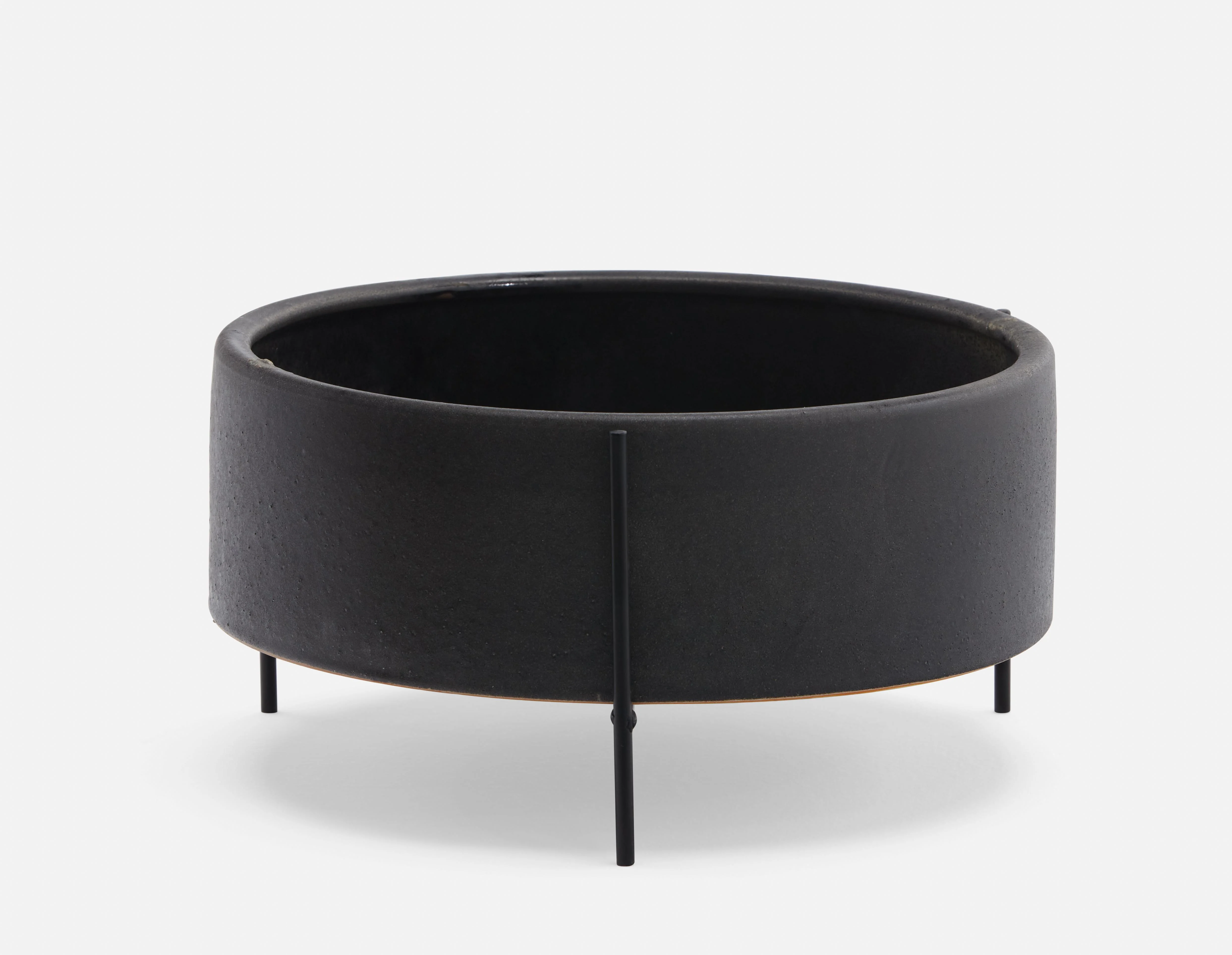 KENDALL — Ceramic planter with metal stand 34 cm - Image 3
