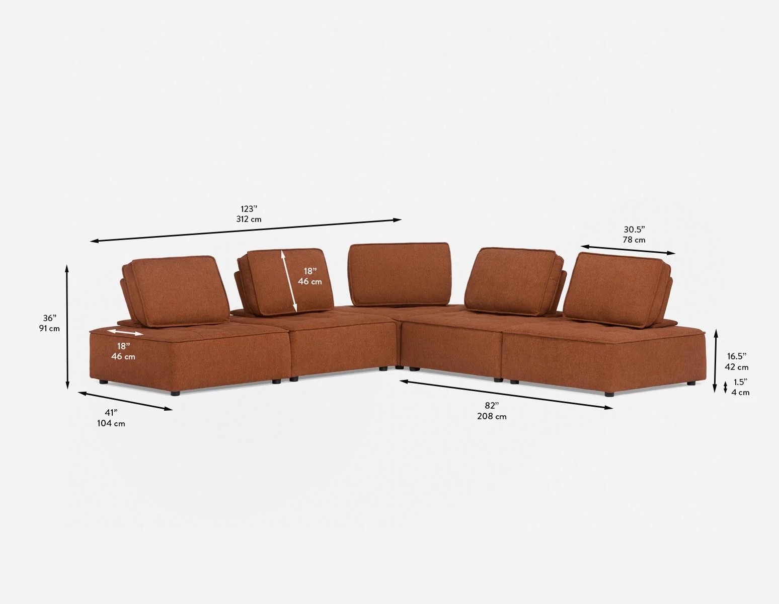 LEON — 5-pc modular interchangeable sofa (69-04-32-45) - Image 7