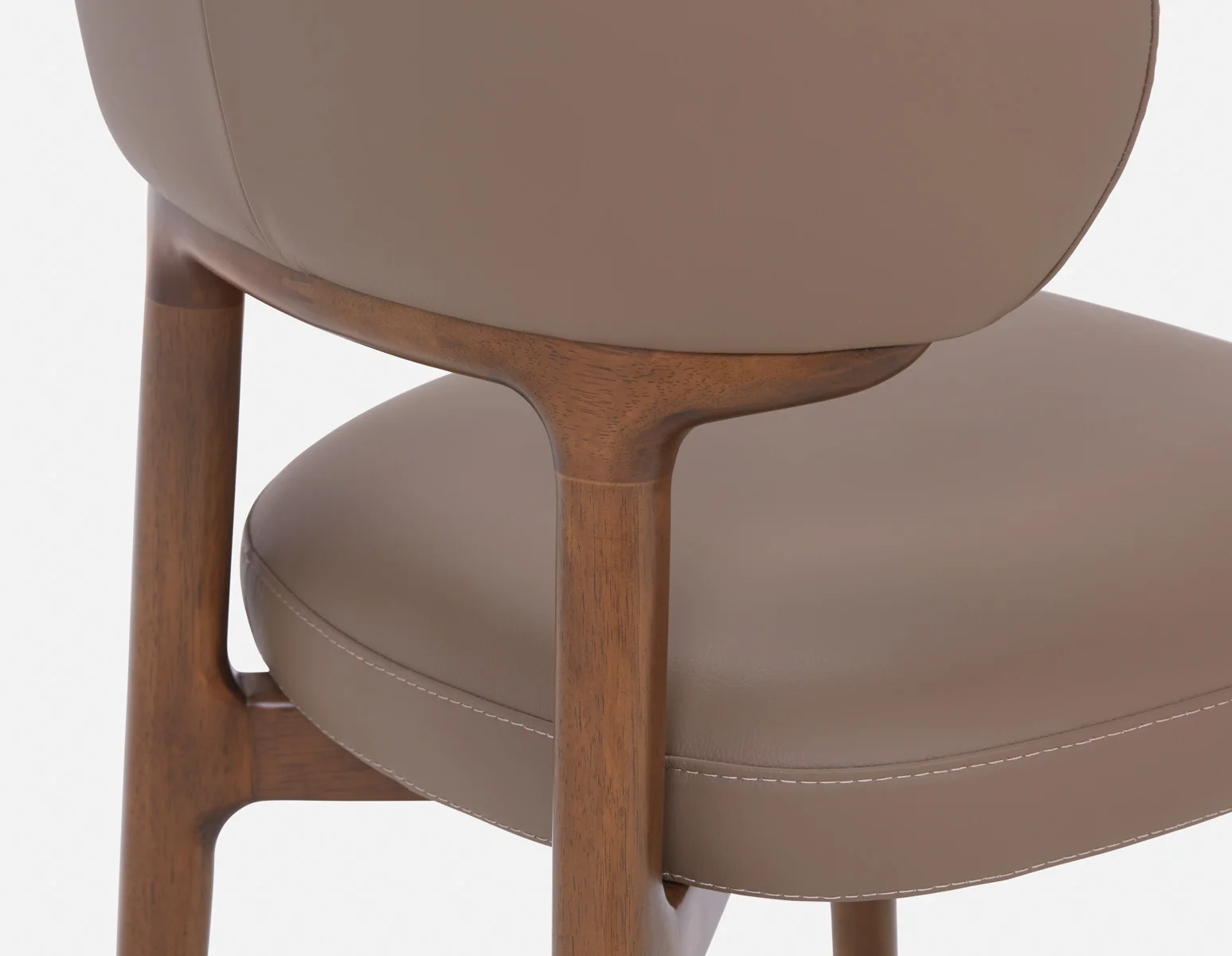 SEVILLE — 100% leather mid-century counter stool 66cm (45-12-99-93) - Image 5