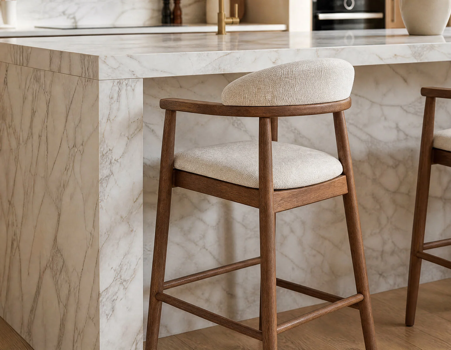 JOSY — Mid-century counter stool 66cm (57-68-18-95)