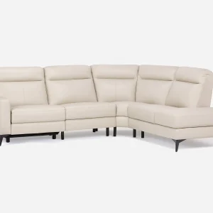 BILLIE — Right-facing 100% leather power reclining sectional sofa (39-01-98-88)
