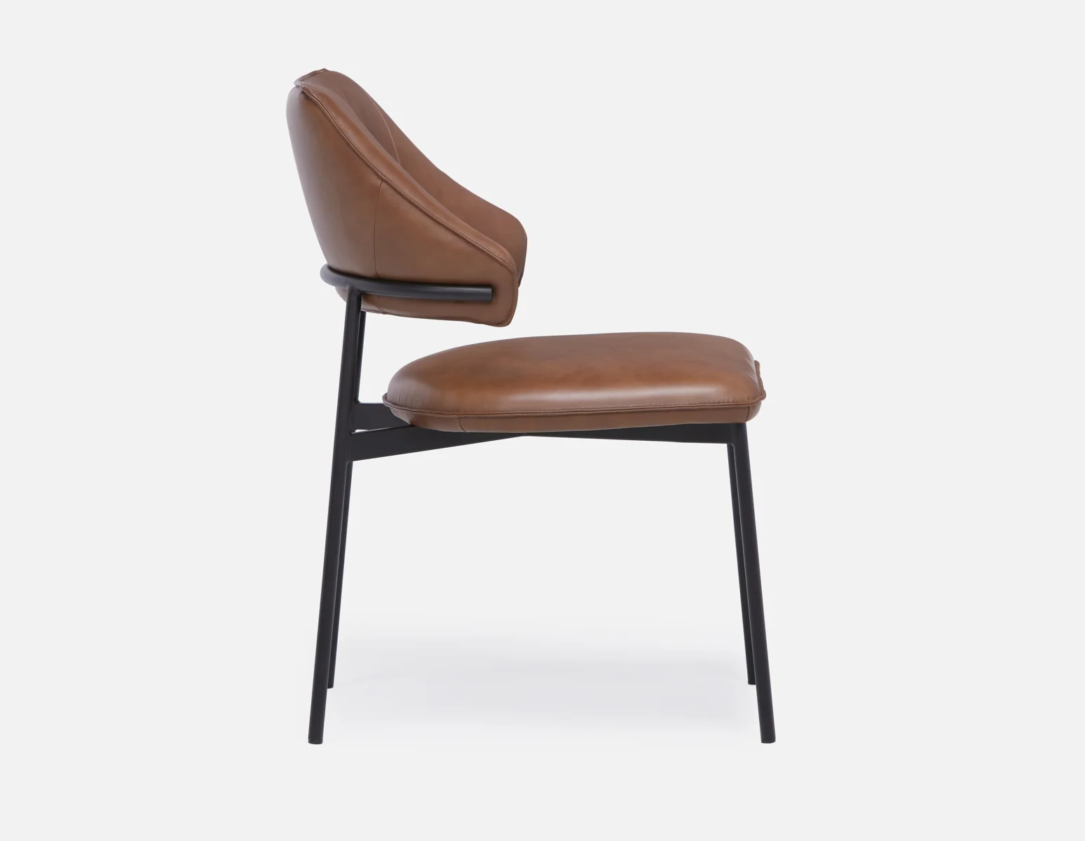 PALMA — 100% leather mid-century modern dining chair - Image 9