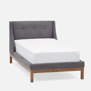 MUROL — Tufted upholstered wingback twin size bed (40-92-97-33)