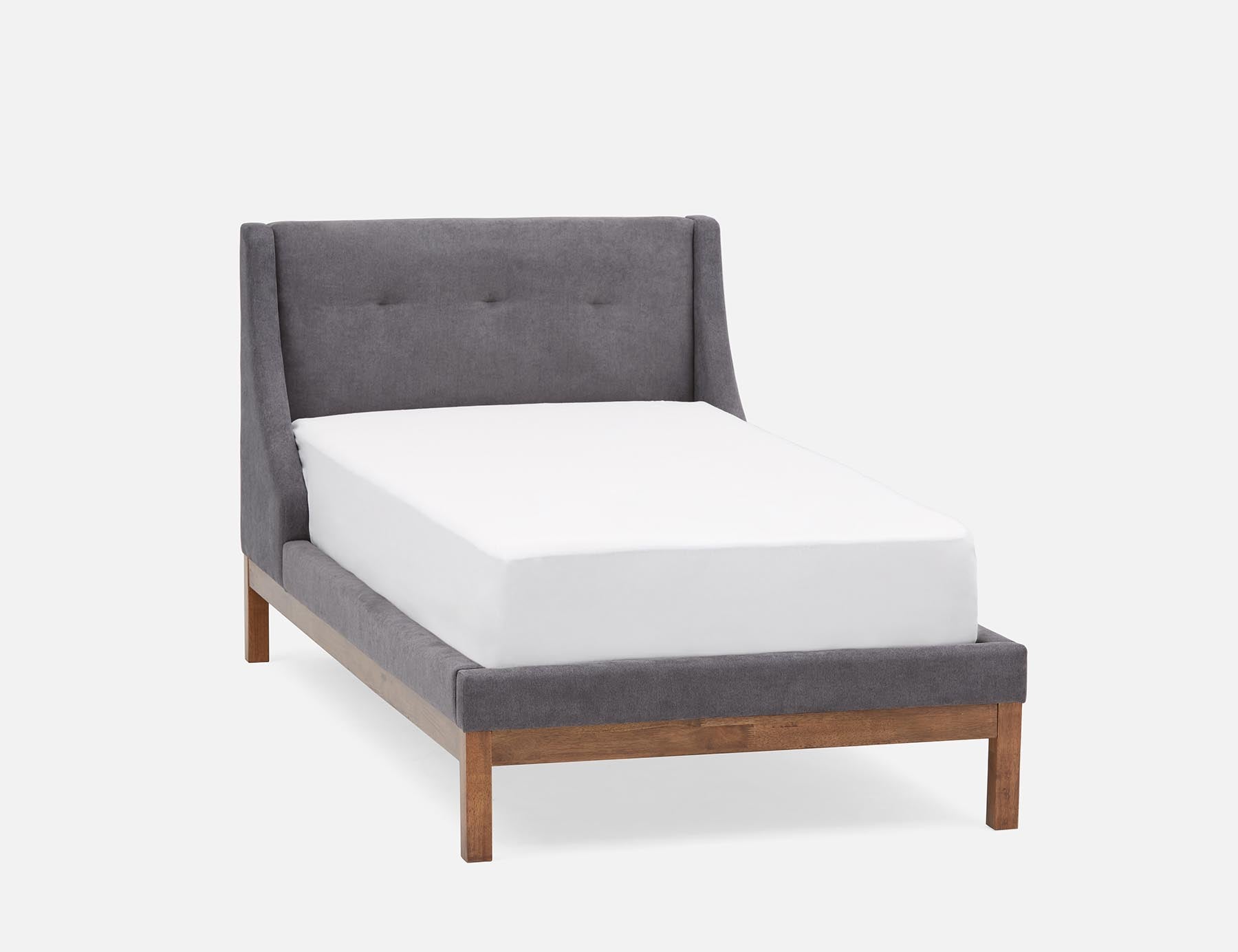MUROL — Tufted upholstered wingback twin size bed (40-92-97-33)