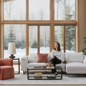 DIEGO — Modern contemporary sectional-sofa with tray (46-13-25-93-F)