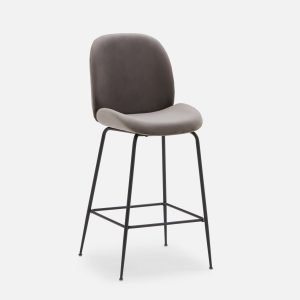 JUDITH — Velvet bar stool with backrest 78 cm (77-61-12-30)