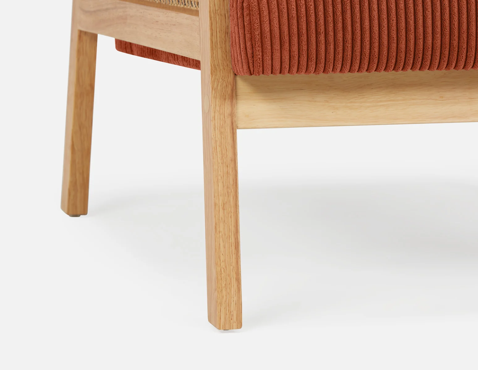 BECKETT — Armchair with corduroy and rattan accents (58-39-40-45) - Image 5