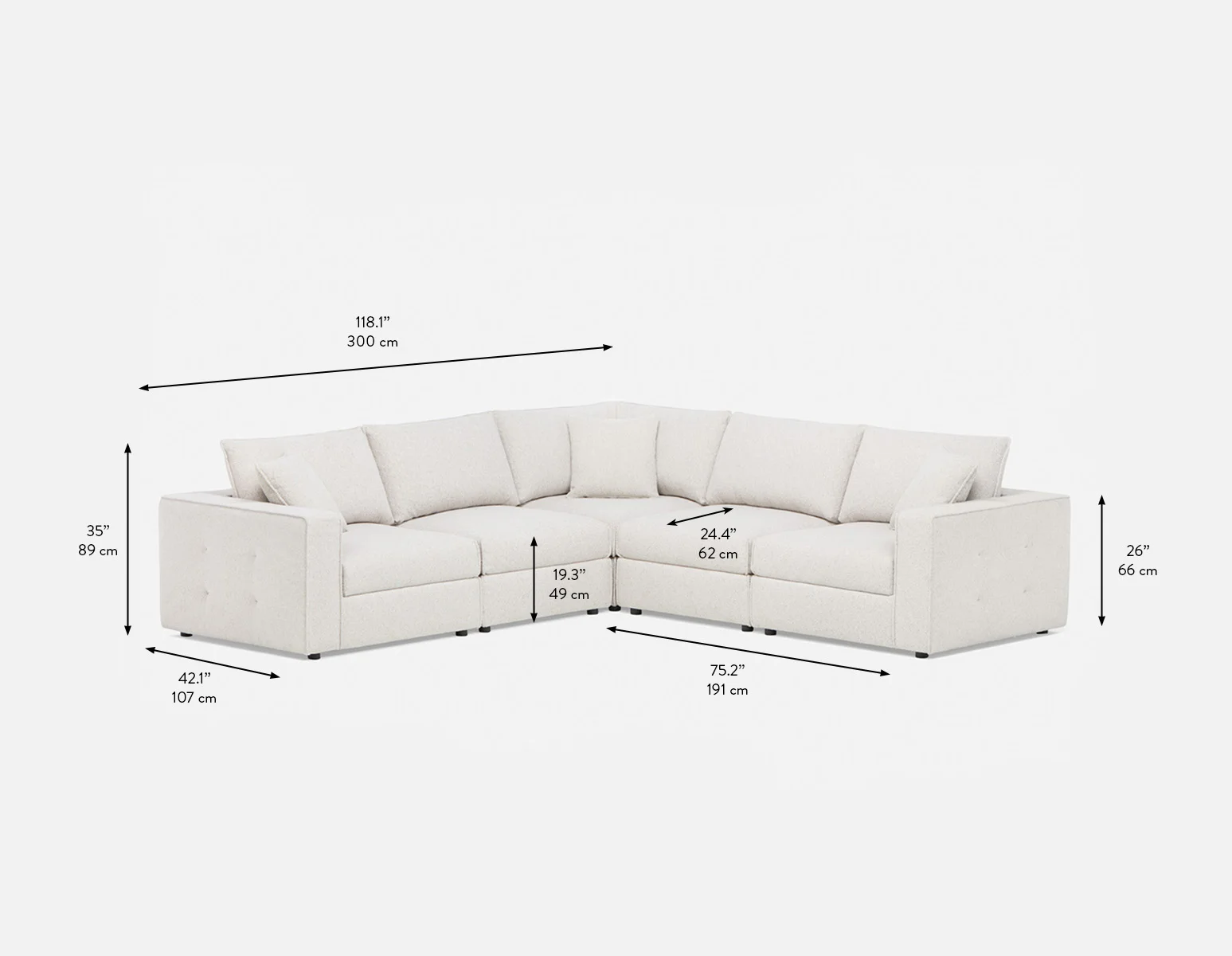 BOWERY — Contemporay sectional sofa (48-96-86-88) - Image 10