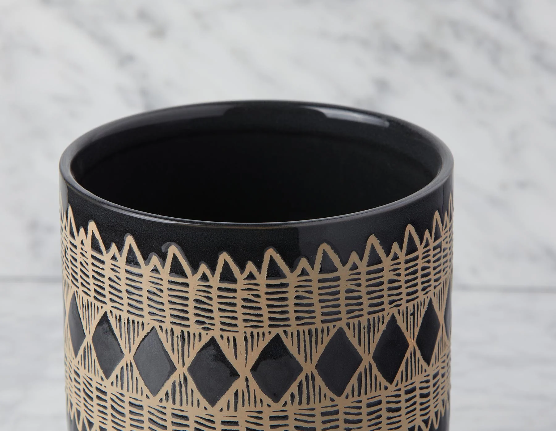 ADEN — Ceramic pot with wood stand 22 cm - Image 5