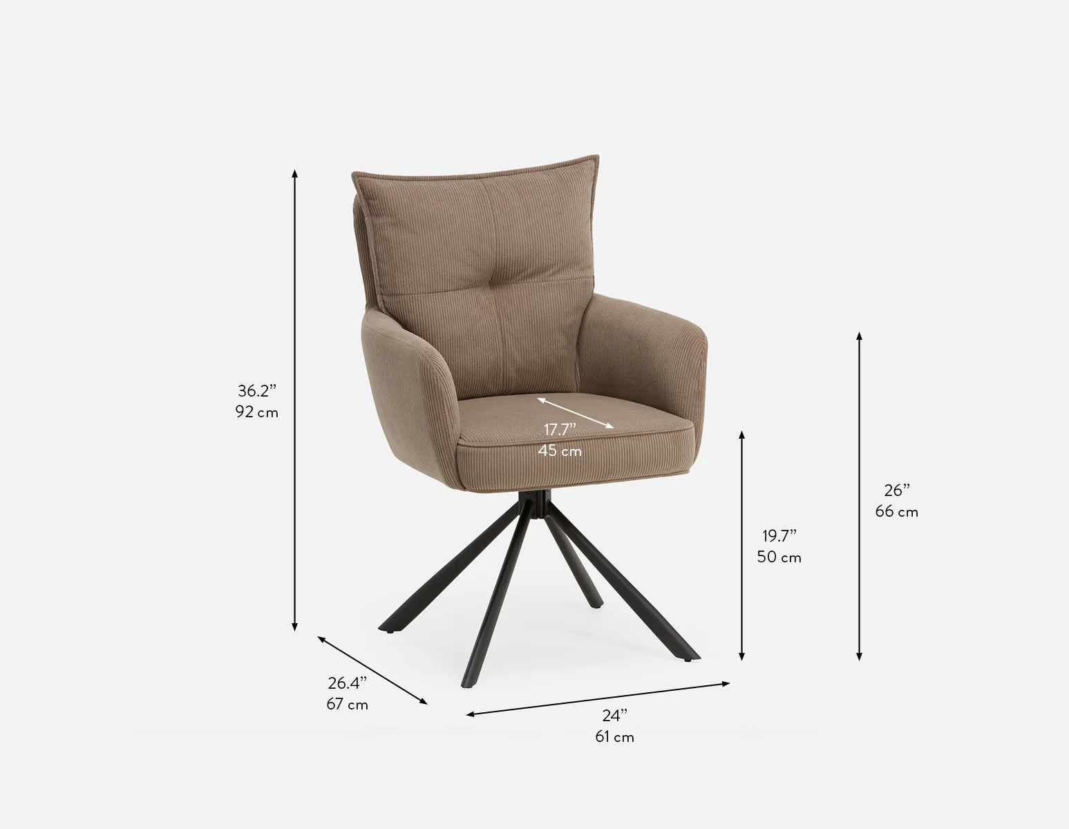 RICHARD — Swivel dining armchair (42-34-41-30) - Image 10