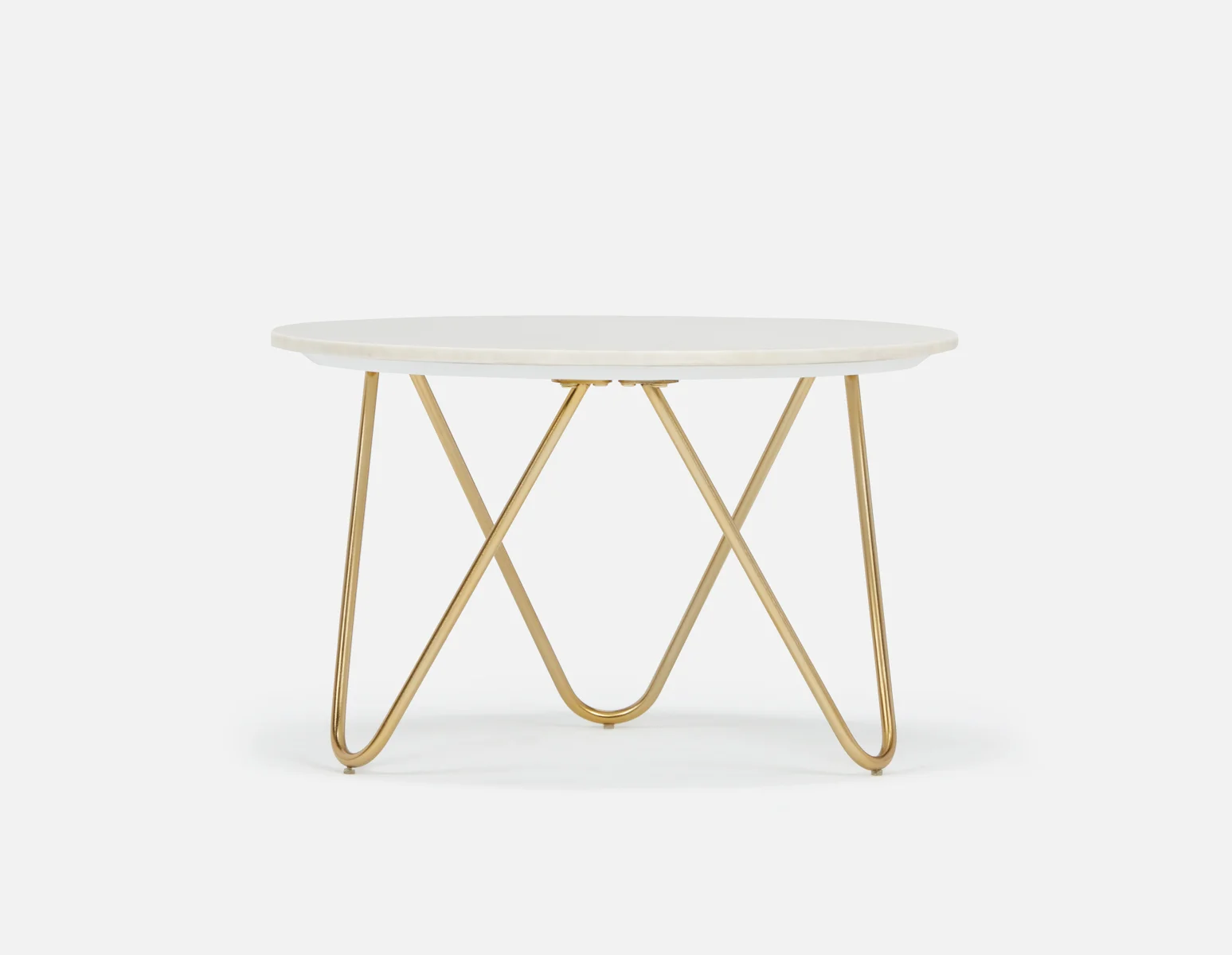 AKOT — Round marble coffee table 75 cm with gold-colored metal legs (23-73-87-10) - Image 4