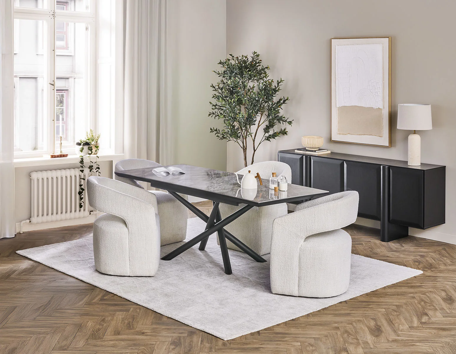 TUVA — Modern contemporary extendable ceramic dining table 160cm-200cm