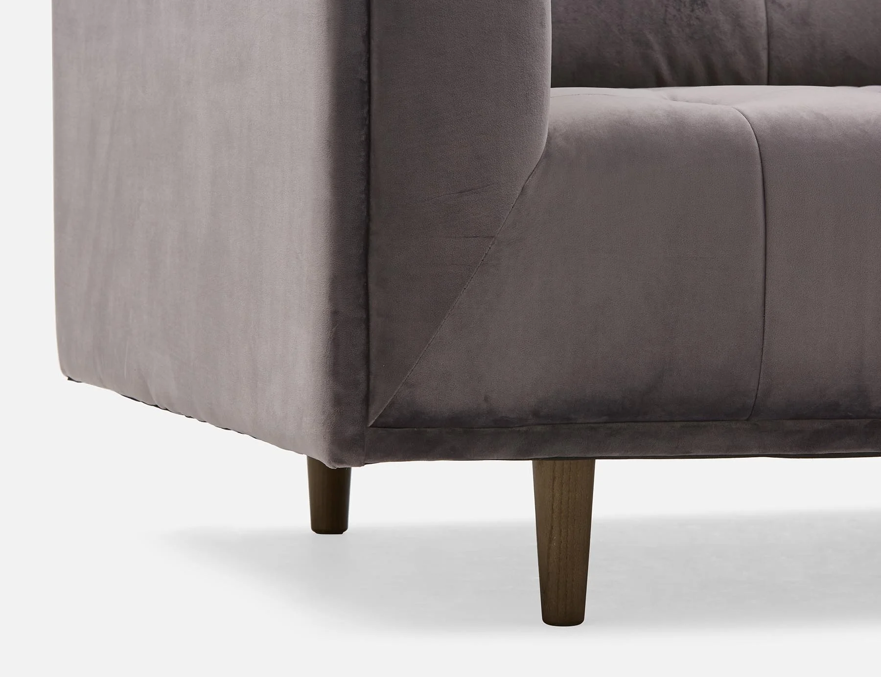 LORETTA — Mid-century modern velvet 3-seater sofa (18-76-63-30) - Image 3