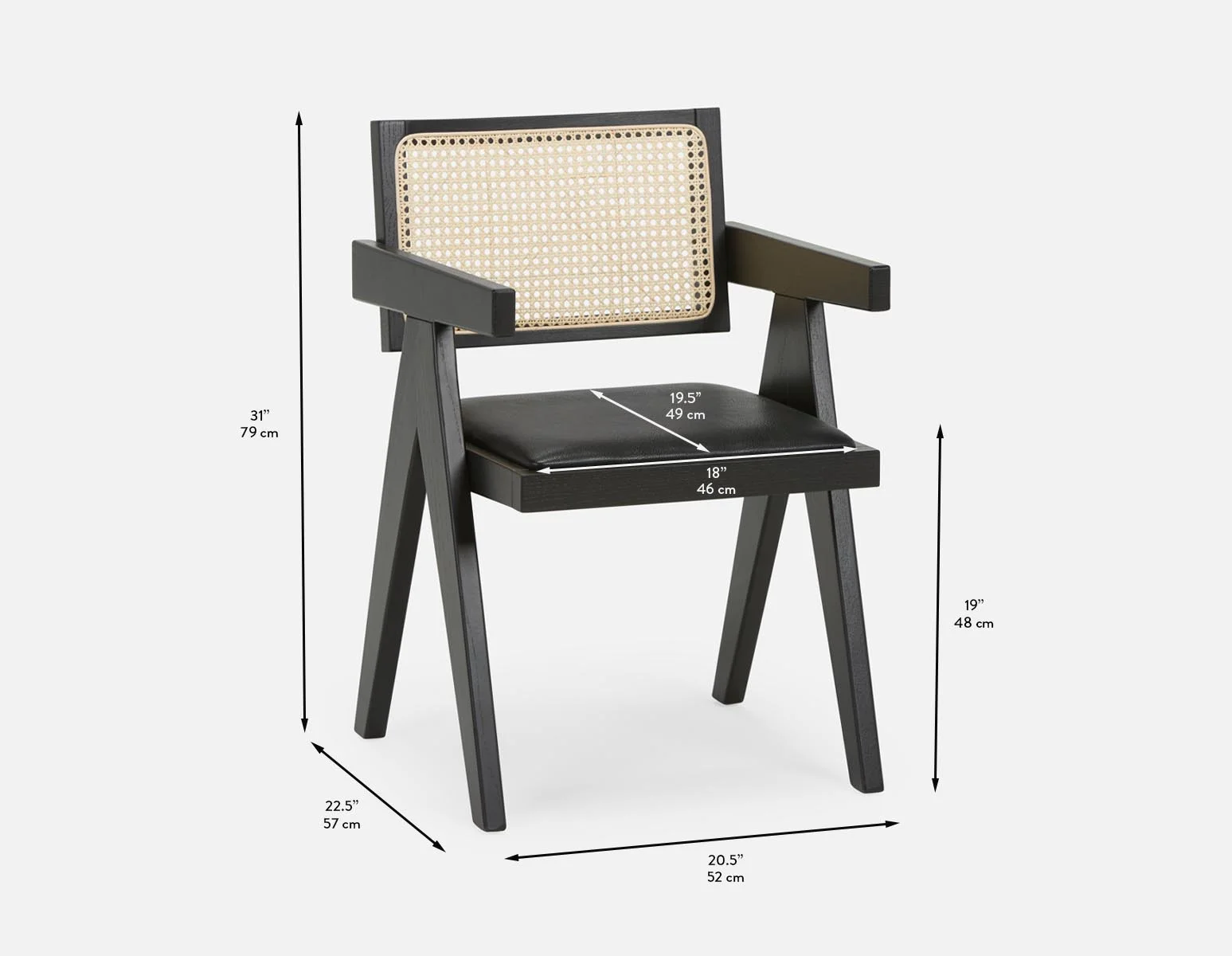 JOSS — Natural rattan dining armchair (43-58-72-20) - Image 12