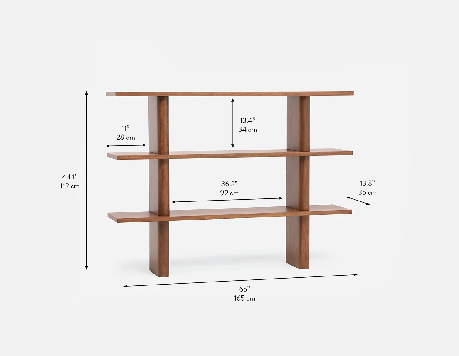PALMO — Modern-retro 3-tier hutch shelf 165cm - Image 11