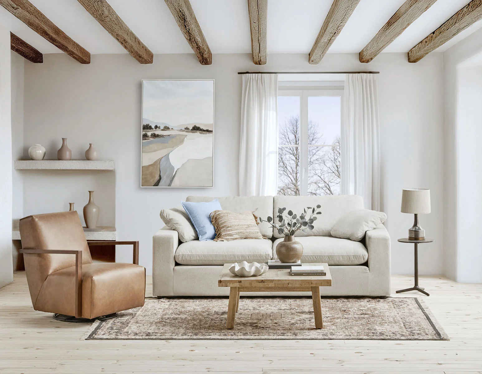 SOFT — Contemporary 3-seater sofa (56-49-36-46)