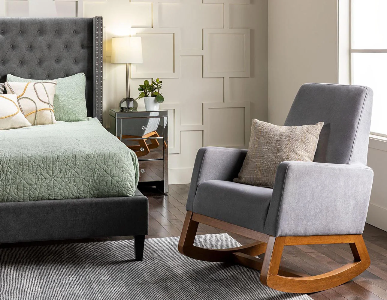 CEDRICK — Mid-century modern rocking armchair (45-46-33-30) - Image 8