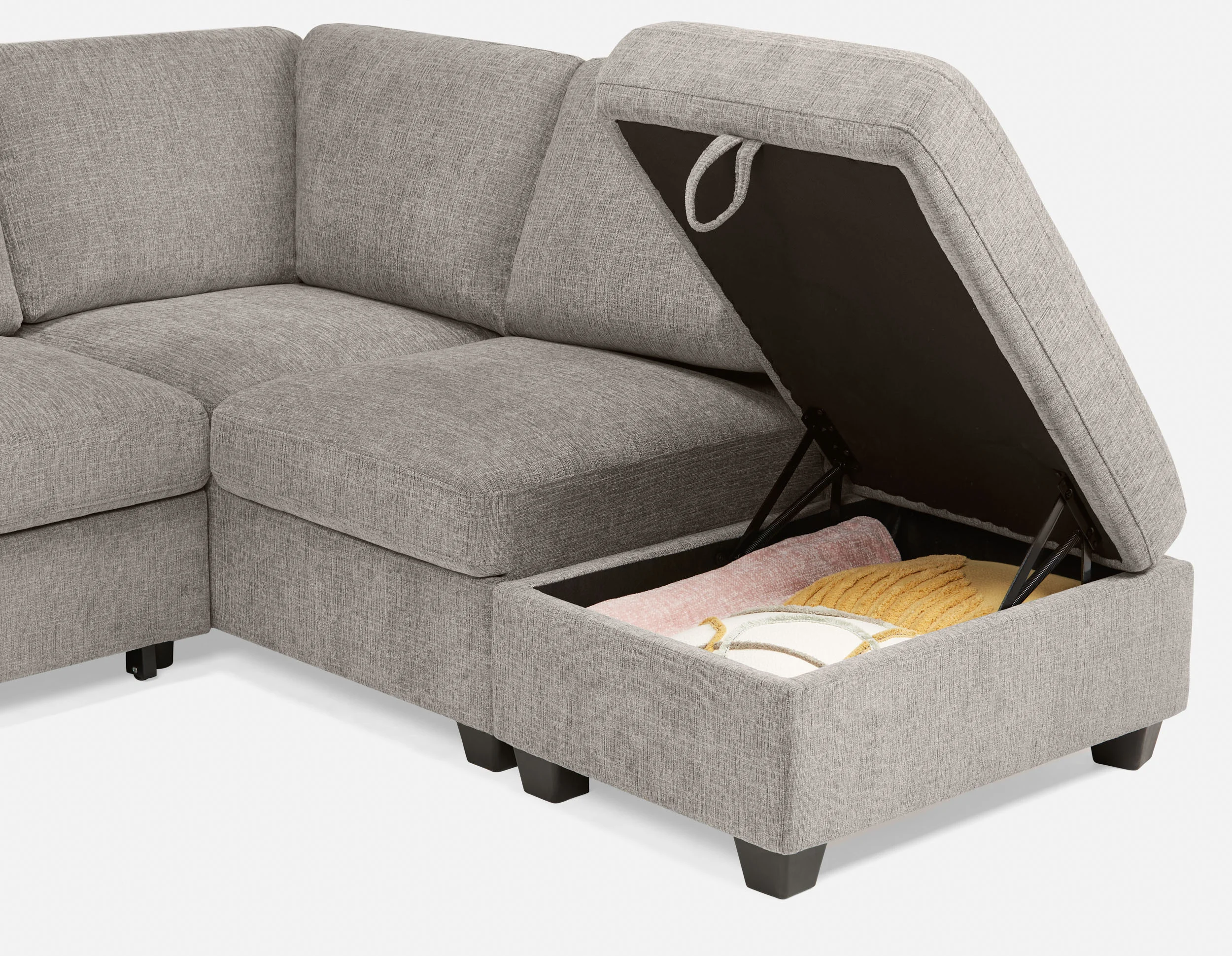 DELPHINE — Traditional right-facing sectional sofa-bed with storage (28-94-59-30) - Image 12