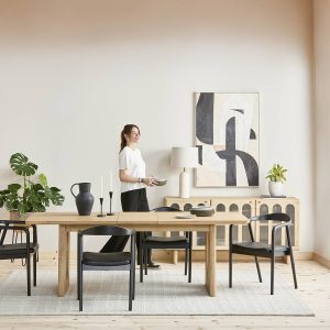 PRIYA — Extendable acacia wood dining table 180-220 cm