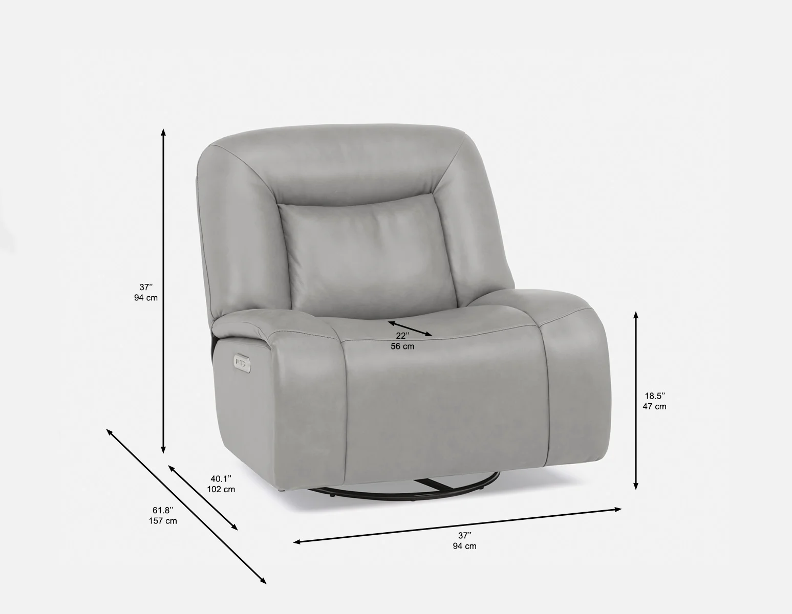 ALBA — Power-reclining leather armchair - Image 14