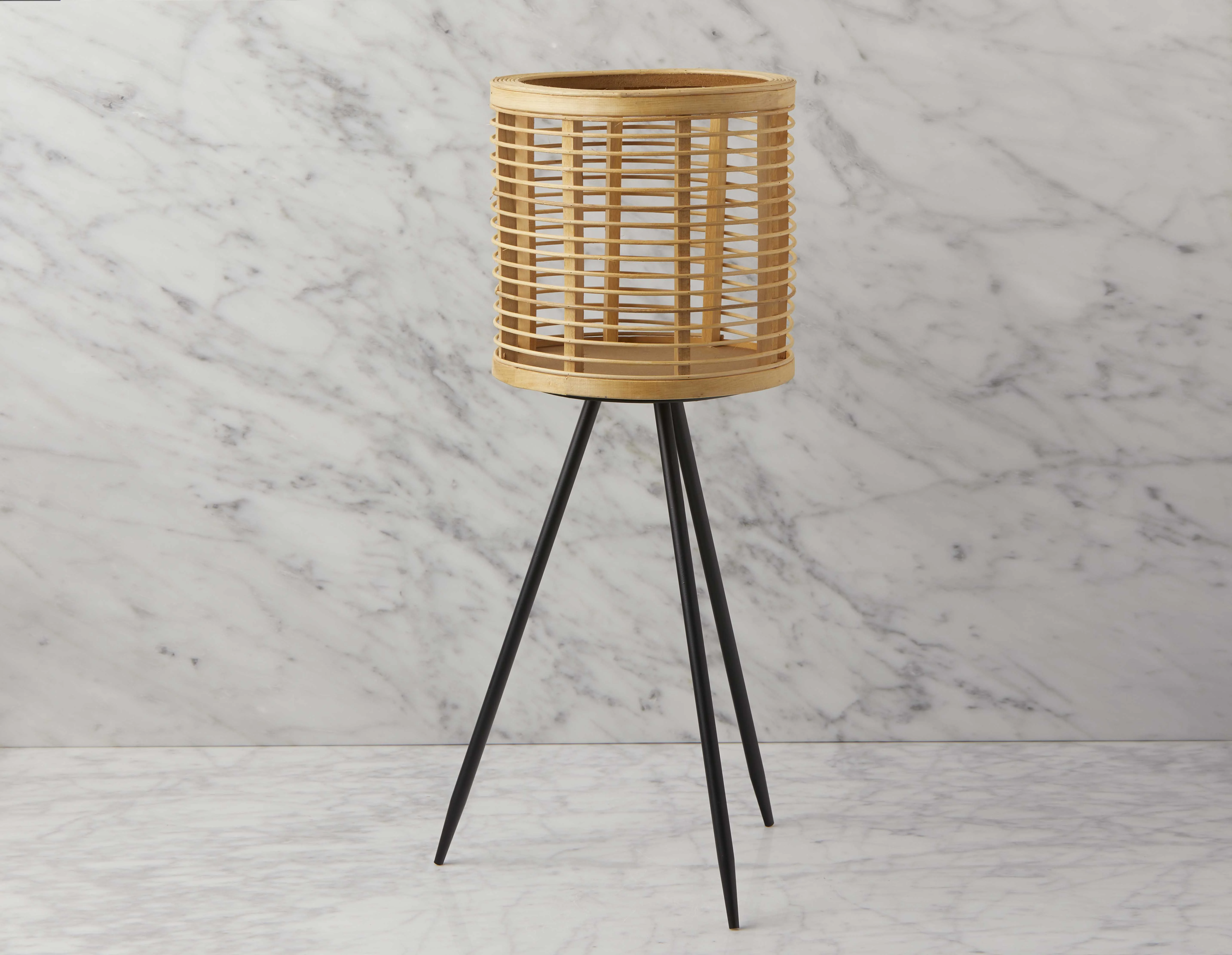 KENEL — Cache-pot en bois de pin et rotin avec support 61 cm - Image 2