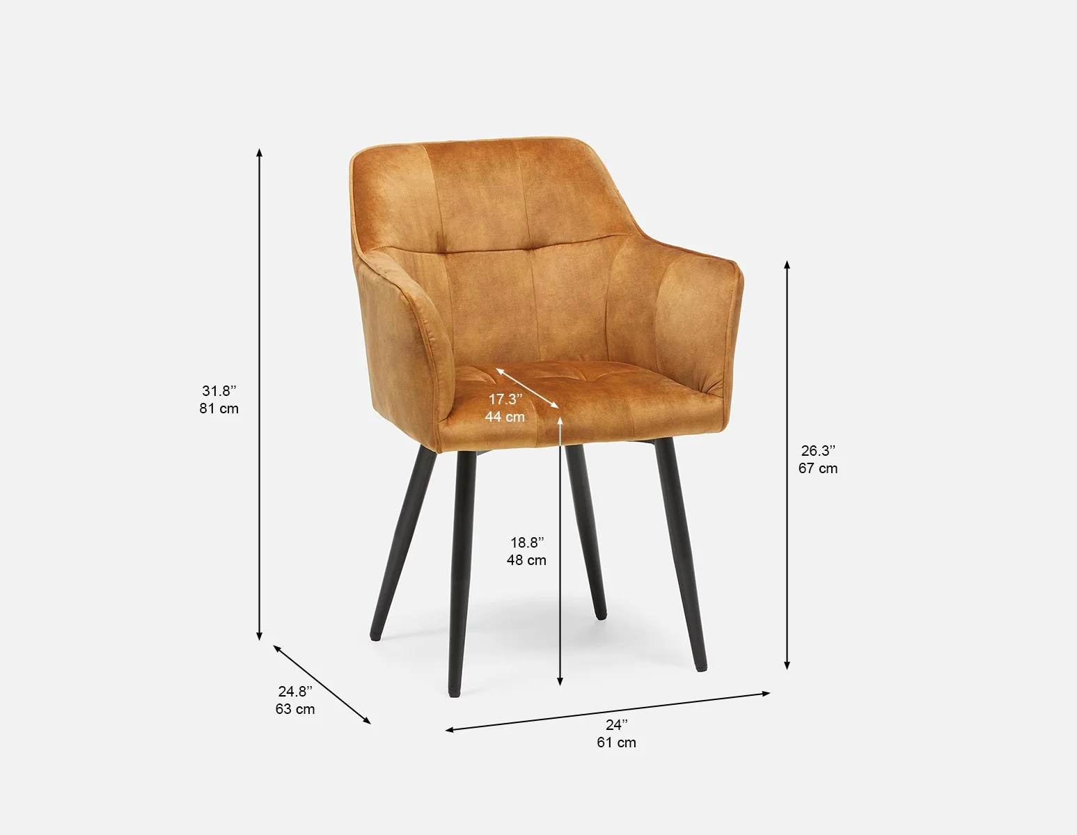 OCTAVE — Velvet dining armchair - Image 8