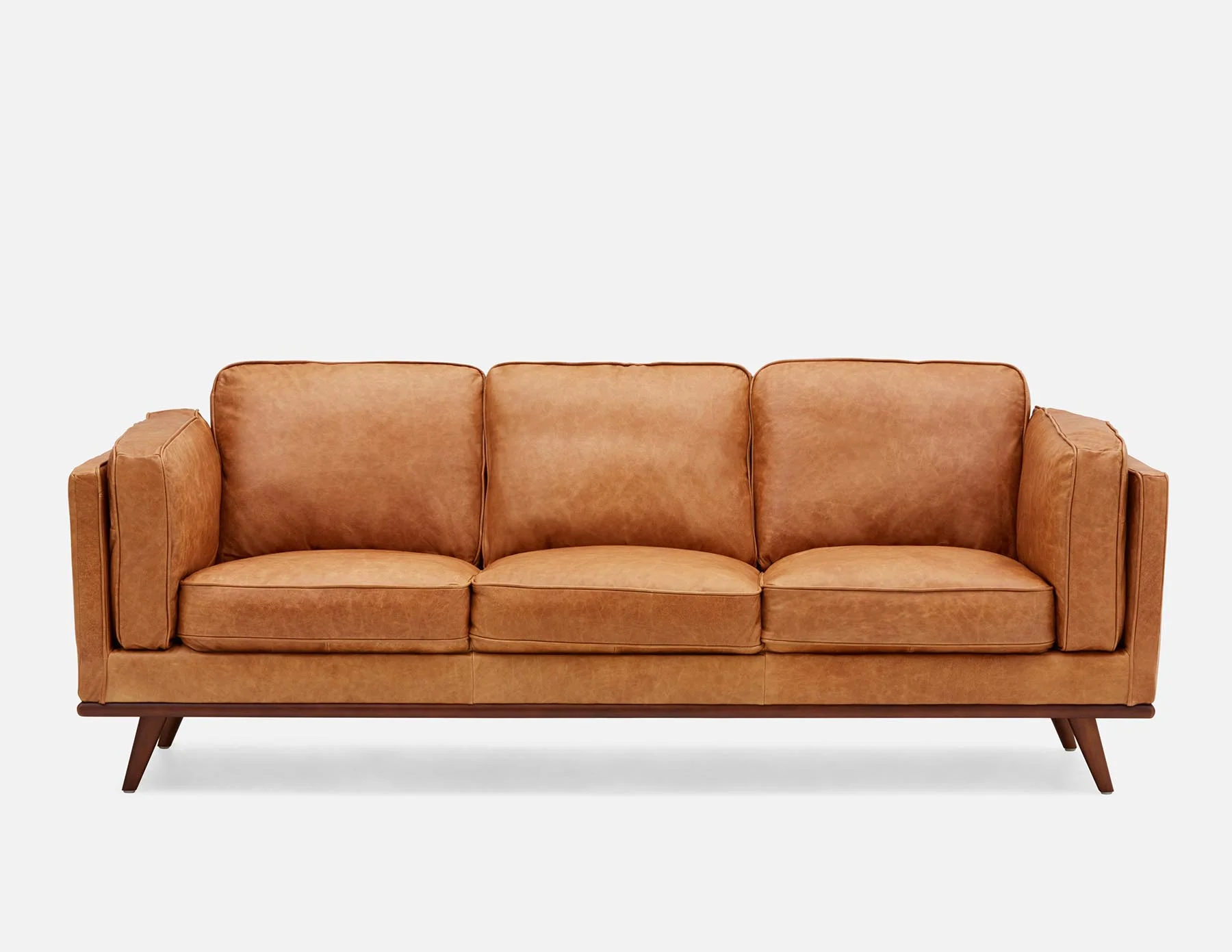 ROWAN — Mid-century modern 100% leather 3-seater sofa (19-46-33-49) - Image 2