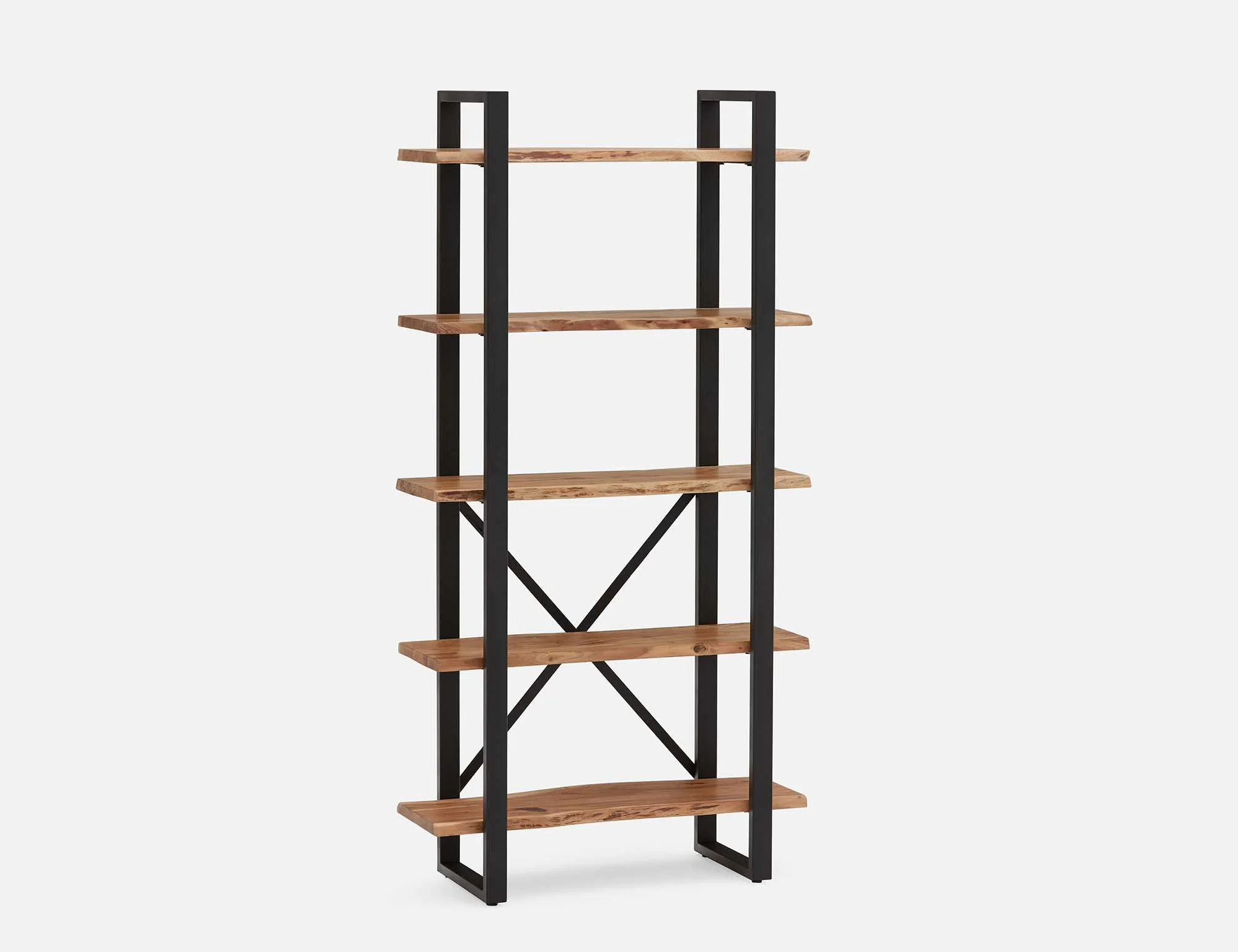 RENO — Acacia wood 5-tier bookcase - Image 2