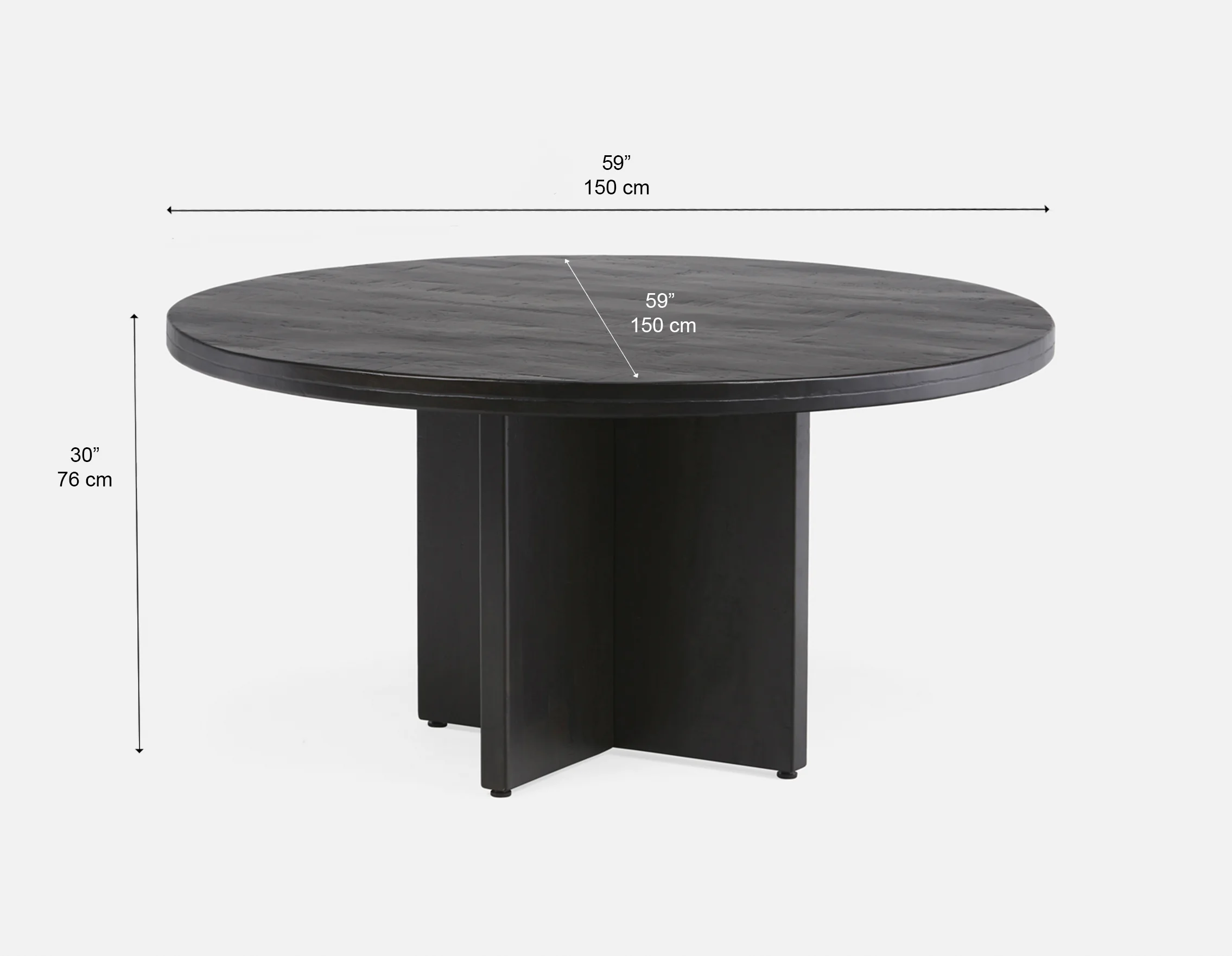 MISTRA — Recycled timber dining table 150 cm (76-85-84-20-D) - Image 6