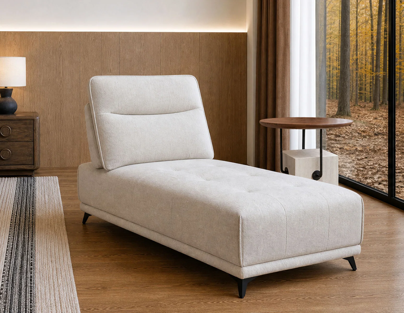 SIMON — Modern contemporary lounger with adjustable backrest (60-33-51-95)