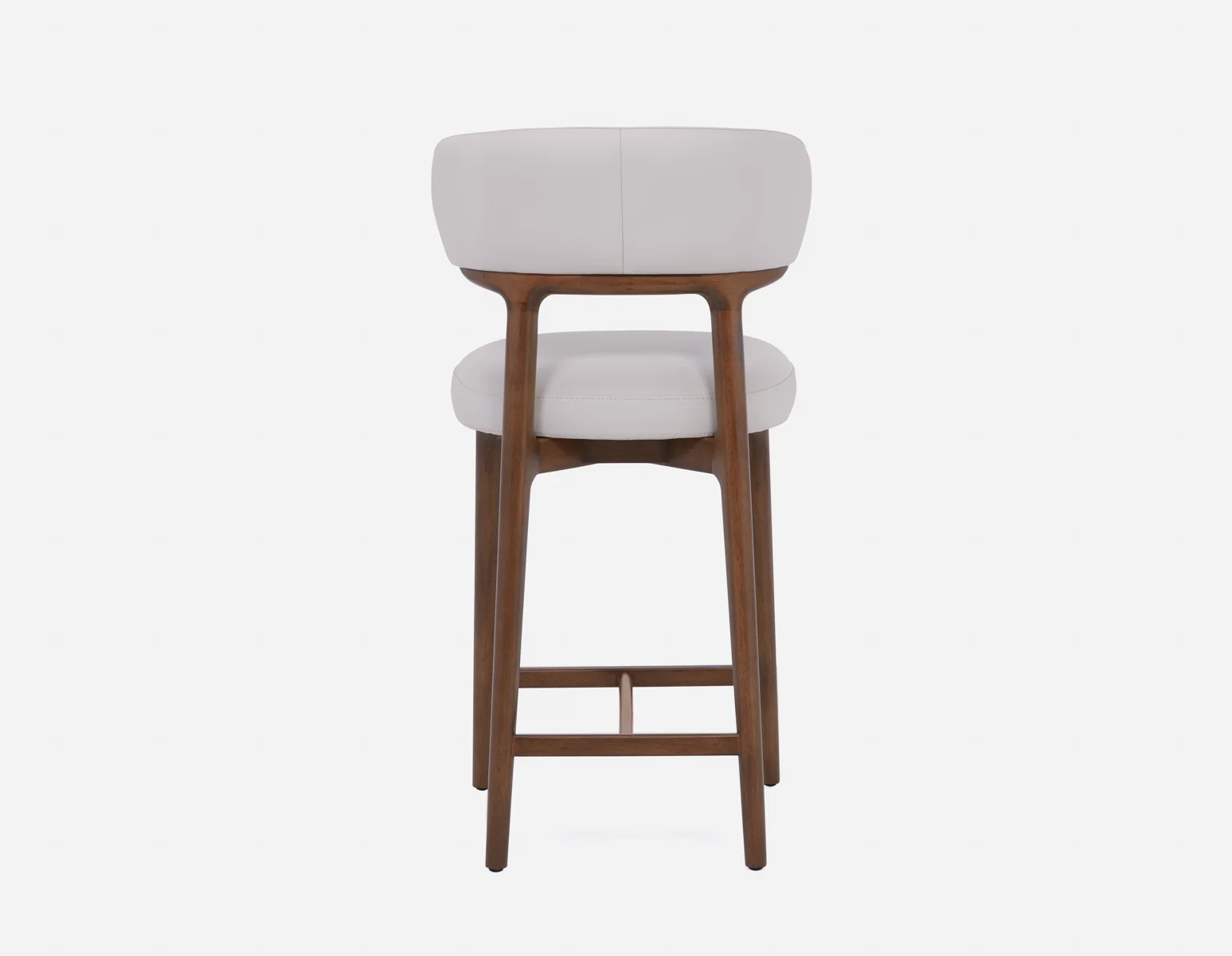 SEVILLE — 100% leather mid-century counter stool 66cm (45-12-99-34) - Image 10