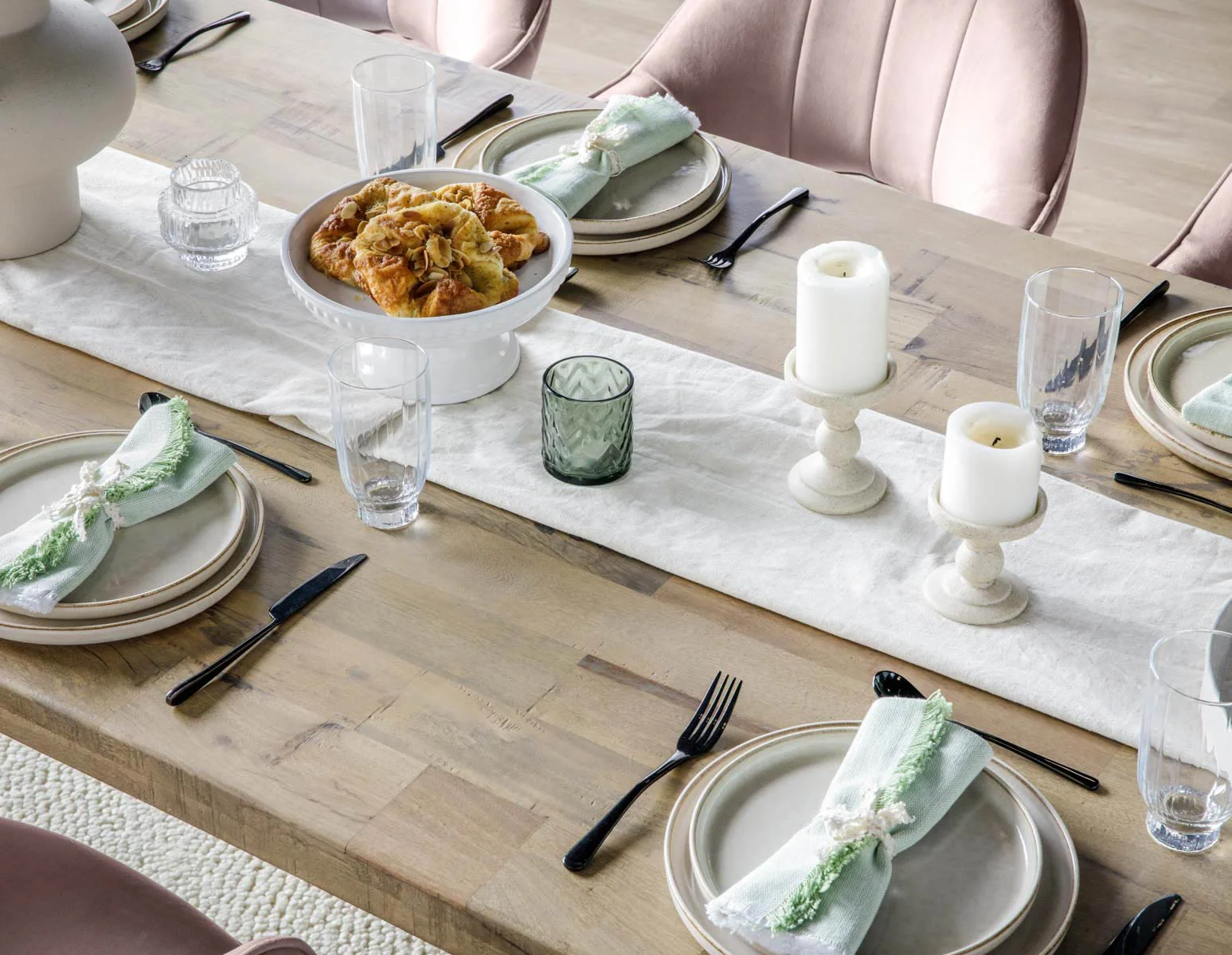 THESSALIA — Distressed solid mango wood large dining table 240 cm (94-80-91-42) - Image 9