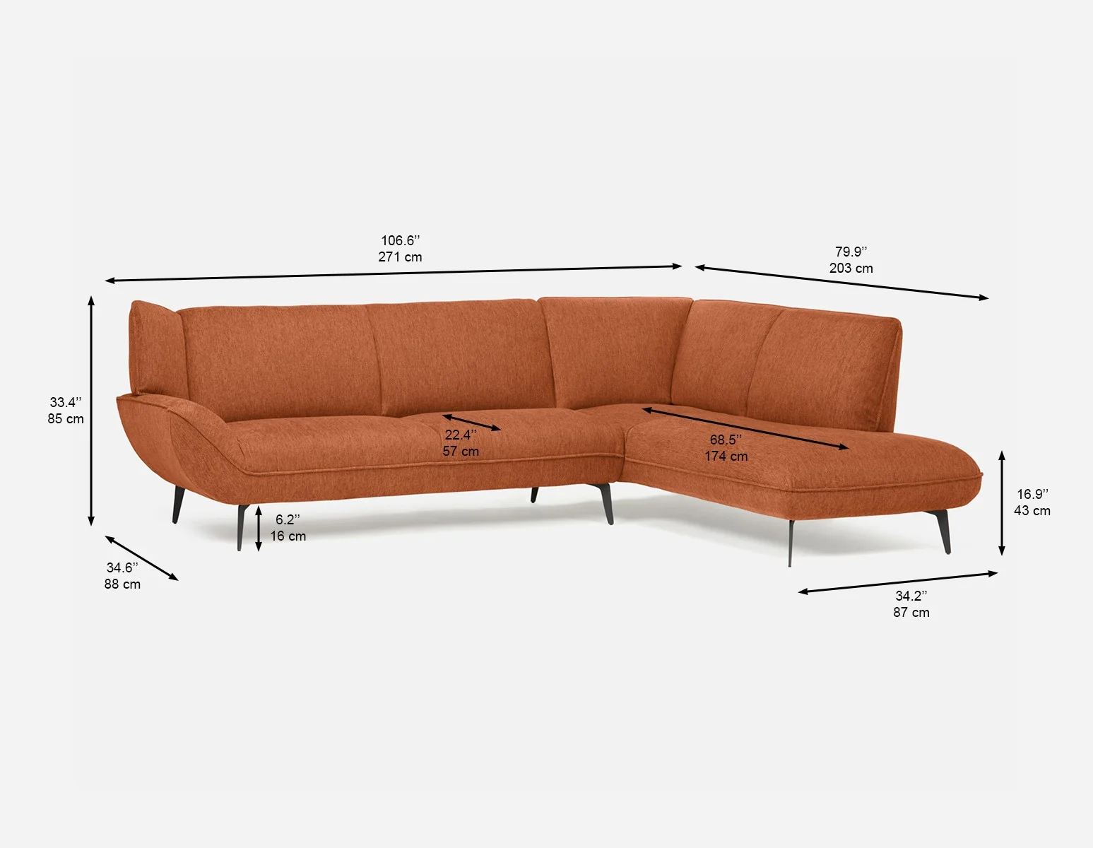MARJORIE — Modern contemporary sectional-sofa (50-23-96-45) - Image 10