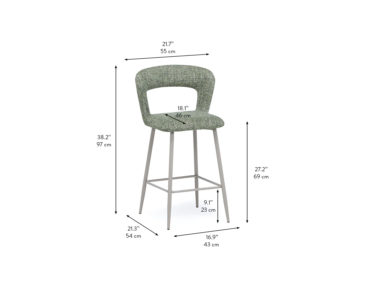 KIRIL — Modern contemporary counter stool 69 cm (29-54-45-84) - Image 11