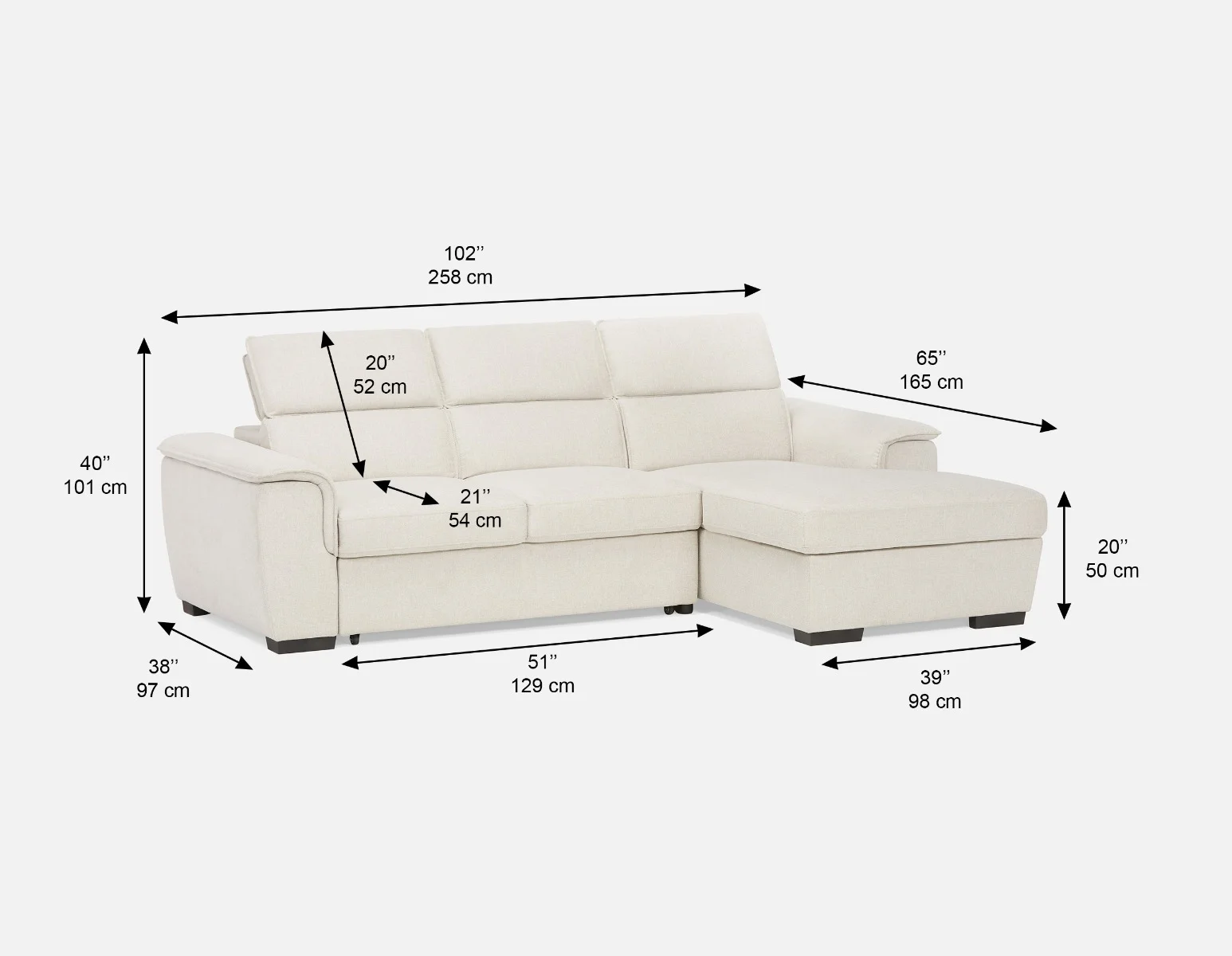 ODETTE — Contemporary left-facing sectional sofa-bed with storage (09-05-14-95) - Image 16